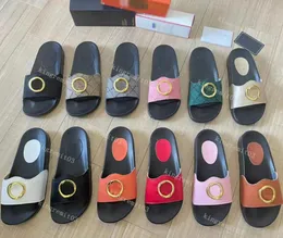 Designer Slippers Rubber Slippers Blondie Slides Bloom Mannen Vrouwen Leren Sandalen Luxe Muilezels Strand Slipper met doos