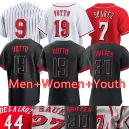 2023 S-4XL Custom 44 de la Cruz Joey Votto Jonathan India Baseball tröjor Ken Griffey Hunter Greene Johnny Bench Tyler Stephenson Jake Fraley Kevin Spencer Morgan