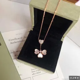 Four Leaf Clover Necklace Designer Jewelry Set Pendant Necklaces Earrings Rose Gold Mother of Pearl White Flower Necklace Link Chain Womens with Box
