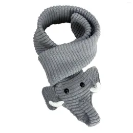Schals 3D-Cartoon-Elefant-Schal, bequem, wärmend, gestrickt für Herbst und Winter