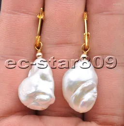Dangle Earrings P6241 22mm White Baroque KESHI REBORN Pearl Dnagle Earring Woman Fine Jewelry