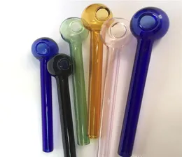 About 100mm Colorful Pyrex Glass Oil Burner Pipe Glass Tube Oil Burning Pipe somking tobcco herb Glass Oil Pipe 5450209