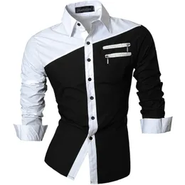 Men's Casual Shirts jeansian Spring Autumn Features Shirts Men Casual Long Sleeve Casual Male Shirts Zipper Decoration No Pockets Z015 230608