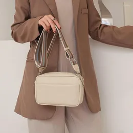 Evening Bags 2023 Wide Strap Women Crossbody Solid Classic Ladies Handbags Luxury Square Femele Shoulder Sling