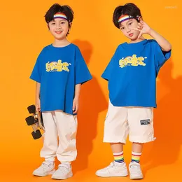 Fato de performance de líder de torcida infantil para meninas Hip-hop Teenage Jazz Trajes de dança para meninos de rua Roupa de exibição na moda