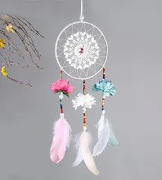 Wedding Decoration Handmade Dream Catcher Net With Feathers Flower Wind Chimes Dreamcatcher Hanging Craft Party Gift6202006