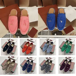 Loro piana Summer Charms Walk Loafers Casual shoe mens Womens Round Toe Mental Decor Chic Designer Luxury Flats Slip on Thick Sole buckle Flat heel comfort Trainers