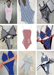 Womens Bikini Sexy Beach Swimwear Summer Splits Swimsuit Textile Fashion Letter Printed Strappy Siamese Bikinis One Piece7277800