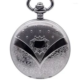 Pocket Watches Blue Steampunk Skeleton Mechanical Watch Men Antique Necklace FOB CHAIN ​​Male Clock