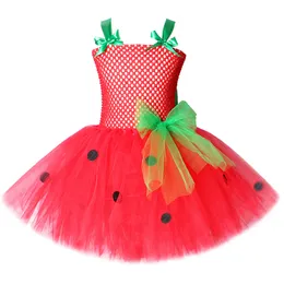 Flickor klänningar baby tutu klänning jordgubbprinsessan för barn flicka födelsedag kostym vattenmelon halloween juldräkter småbarn 230608