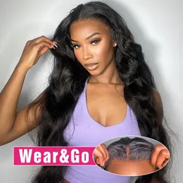 Lace Wigs Wear and Go Glueless Human Hair Wig 4X6 Preplucked Body Wave 13X4 Transparent Without Glue Swiss Pre Cut Natural Hairline 230609