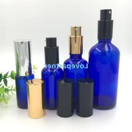 Garrafa de spray de vidro azul grosso Vazio Frascos de perfume recarregáveis para venda snfph