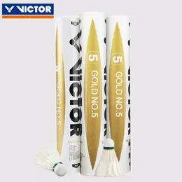 كرة الريشة شوتليكوكس 60pcs5tubes Victor Victory Golden No 5 Flight Flight Stable Club Ball 230608