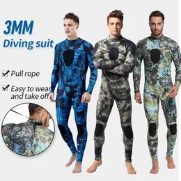 Våtdräkter Drysuits Herrkamouflage 3mm Neopren Dykdräkt Back Zip Longe ärmar Plus Size Spearfishing Men Wetsuit för att surfa 230608