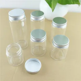 Storage Bottles 24PCS/lot 47mm Diameter Cork Glass Botttle Aluminum Caps Tiny Jars Vials DIY Craft 50ml/60ml/80ml/100ml/130ml