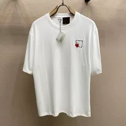 T-shirt maschile 2023 Summer Love Remoidery Logo Fashion Simple Shieve Short Short Short maschile e femmina Pure Cotton Round Neck T-shirt