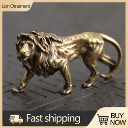 Decorative Objects Figurines Copper Animal Statue Miniatures Ornament Tiger Rabbit Dragon Lion Snake Horse Sheep Monkey Pig Office Desk Ornaments 230608