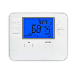 24V WIFI Montagem na parede Digital programável Aquecimento e resfriamento Ajuste de calibração de temperatura Alexa Termostato