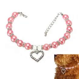 الياقات الكلاب الحيوانات الأليفة أزياء Pet Coller Dog Cat Pearl Netclace Pet Pet Diamond Pets Dogs Cats Jolar Jewelry R230609