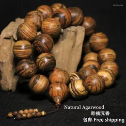Strand all'ingrosso legno di sandalo papuano buddista perline stringa mano uomo donna braccialetto braccialetto legno cinese Agarwood regalo amico