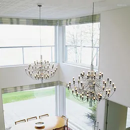 Lampy wiszące nordyckie światła LED do salonu El House Dingroom Lampade A Sspensione Gold/Sliver Lighting