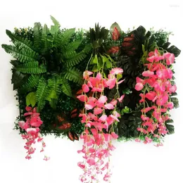 Decorative Flowers Artificial Flower Panel Plant Wisteria Hanging Cherry Blossom Decoration Shop Bedroom Background Wdding Party Stage
