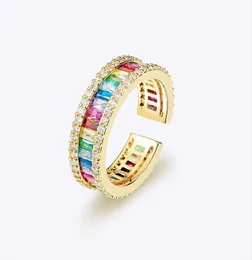 Dream Rainbow Open Ring Feminino ajustável Premium sense Light Luxury Ring Full Star couple ring AAAAA1