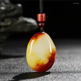 السحر الطبيعي Hetian Jade Seed Material Original Stone White Red Skin Pendant Pendanc