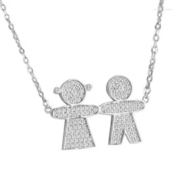 Catene 2023 Fabbrica di alta qualità Bling Shinny 925 Sterling Silver Boy Girl Collana a catena con ciondolo