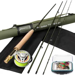 Rod Reel Combo Fly Fishing 9ft och fiskesats 3 4 5 6 7 8WT större båge med flugor 230609