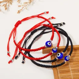 Turkish Evil Eye Adjustable Bracelet Hand Woven Glass Bead Red Rope Lucky Bracelet For Women Men Jewelry