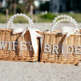 Other Event Party Supplies Bride Mrs wifey bag boho rustic beach pool Boat yacht Lake Bridal Shower Wedding Engagement Honeymoon Bachelorette Party Gift 230609