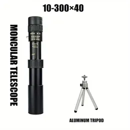 4K Zoom Professional Monocular Telescope, 10-300x40 HD Stretch Rotating Zoom Stativ