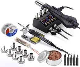 JCD Double Switch Control SMD Heat Gun with Soldering Iron LCD Digital Display BGA Welding Repair Station power Tools 88986068500
