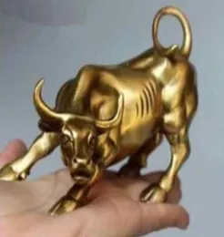 Big Wall Street Bronze Fierce Bull OX StatueBrass012349863406