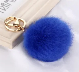 designer keyring selling New Length Rabbit Fur Ball Cell Phone Car Keychain Pendant Handbag Charm Key Chain PomPom Charm4114485