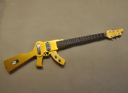 Gun Shape 6 Strings Golden Body elektrische gitaar met palissander toets, kan worden aangepast