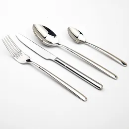 Dinnerware Sets Cozy Zone Set Luxury Cutlery Steel Quality 24Pcs Tableware Knives Forks Dining Dinner Western Food Restaurant 230609