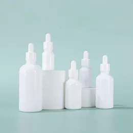 Frasco conta-gotas clássico 5ml-100ml branco pérola vidro porcelana óleo essencial 10-100ml Vhdtq