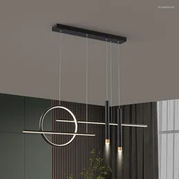 Kronleuchter schwarz moderne LED-Dekoration Zuhause Esszimmer Küche Shop Fernbedienung Dimmen Anhänger Kronleuchter Beleuchtungskörper