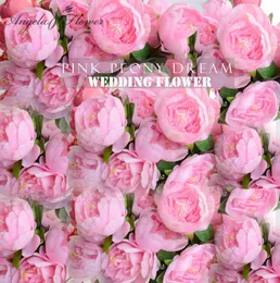 30PCLOlot sztuczna różowa jedwabna głowice kwiatowe 10 cm Akcesoria ścian ślubnych