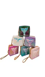 Mermaid Laser Makeup Bag PU Cosmetic Pouches Creative Storage Pouch Handle Waterproof Travel Wash Bags Handbag Wallet SN23856275224