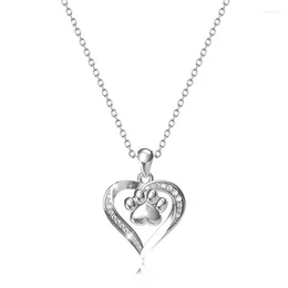 Chains Heart-shaped Pet Dog Printed Ashes Box Necklace Memorial Sunflower Cremation Jewlery Necklaces