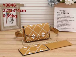 SS 3 pieces/set of favorite multi-pocket accessories ladies wallet messenger bag flower designer ladies leather Multi pocket bag