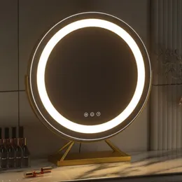 Makyaj aynası LED Işık İle Işık Taşınabilir Vanity Mirroir 10x büyüteç ile Mirroir Yatak Odası Hediyesi için Ayna