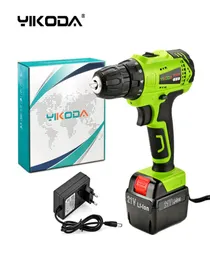 YIKODA 21V Cordless Drill Electric Screwdriver Household Rechargeable One Lithium Battery Carton Multifunction Power Tools 9828618