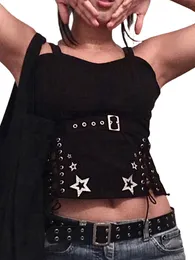 Kobiety z czołgów Camis Women Tank Tops Summic Gothic Punk Style Casual Star Bandage Bandage Tops For Streetwear Club Wear 230609