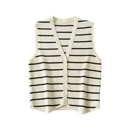 Women's Tanks Camis YENKYE Women Fashion Single Breasted Striped Tank Top Sexy Sleeveless Ladies Summer Crop Top 230608