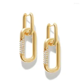 Dangle Earrings AIDE 18k Gold Crystal Jewelry For Women 2023 Drop Piercing Hanging Earring Hoops Zircon Boucle Oreille Femme