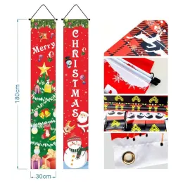 Merry Christmas Banner Couplet Decor Christmas Door Decoration for Home Hanging Xmas Ornament Navidad Happy New Year Gift JN09